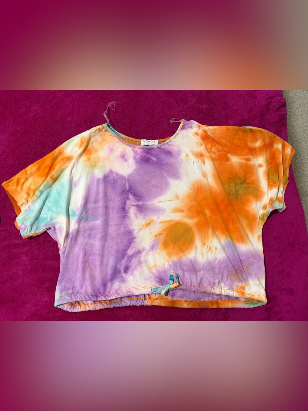 Tie-Dye Crop Top - Purple Orange Multi